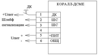Схема подключения "Коралл-ДСМЕ"