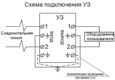 Схема подключения "УЗ-12", "УЗ-24"