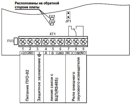 Схема подключения "ПУ-02"