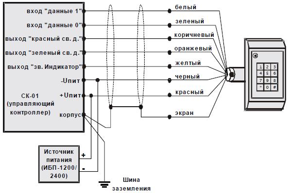 Схема подключения "УСК-02К" (ver 1.00)
